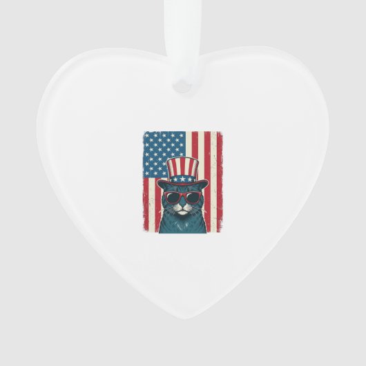 Chat Patriotique Drapeau Gravure Vintage Design de (devant)