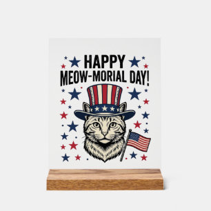 Chat Patriotique Meow-morial Day Conception Vector