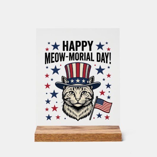 Chat Patriotique Meow-morial Day Conception Vector (Recto)