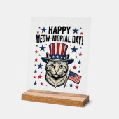 Chat Patriotique Meow-morial Day Conception Vector (Angle)