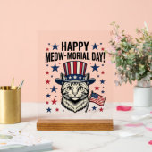 Chat Patriotique Meow-morial Day Conception Vector (Mariage)