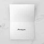 Chat pensif vous manquant carte de voeux (Intérieur)