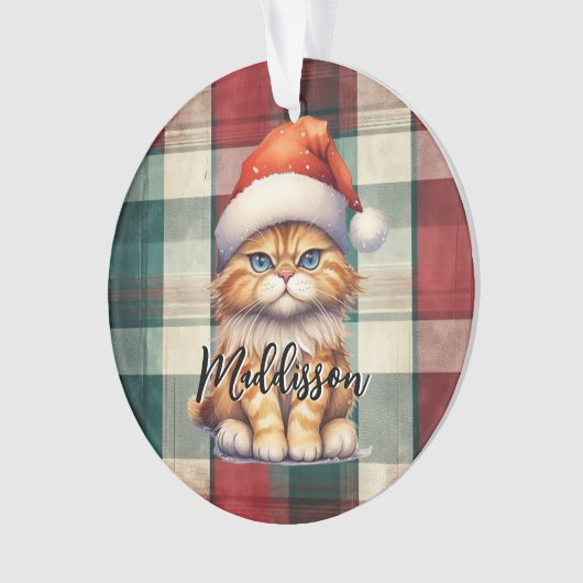 Chat Père Noël Plaid De Noël Avec Nom (devant)