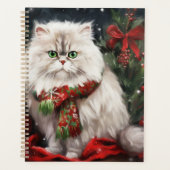 Chat Persan à Noël sous la neige (Devant)