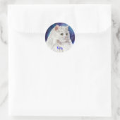 Chat persan blanc Nom personnalisé Autocollant per (Sac)