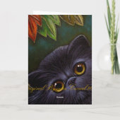 Chat persan noir - carte de thanksgiving (Dos)