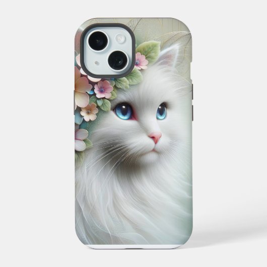 Chat Perse Avec Laurel Floral (Verso)