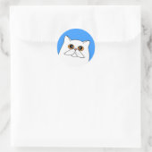 Chat perse blanc avec Stickers d'yeux orange (Sac)