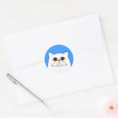 Chat perse blanc avec Stickers d'yeux orange (Enveloppe)