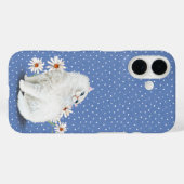 chat perse blanc sur Coque bleu-coque iphone Mate (Verso (horizontal))