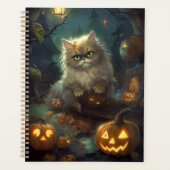 Chat perse d'Halloween avec effroi Citrouille (Devant)