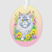 Chat perse en fleurs Noël personnalisé (devant)