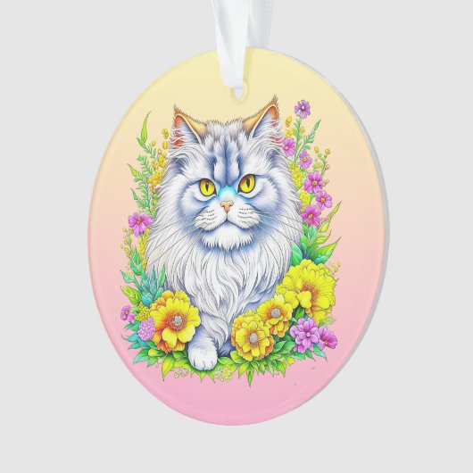 Chat perse en fleurs Noël personnalisé (devant)