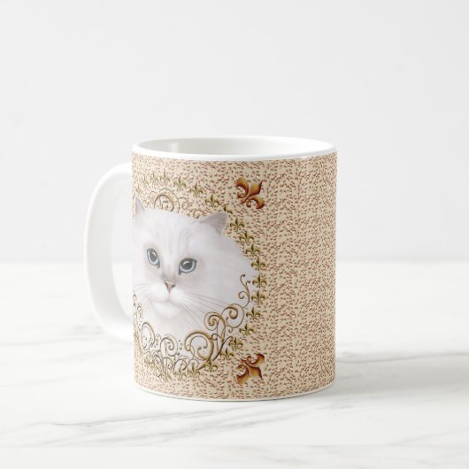 Chat Perse Fleur De Lis Mug (Devant gauche)