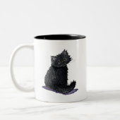 Chat Perse Noir Mug à café à deux tons (Gauche)
