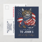 Chat Personnalisé 4 juillet Invitation du parti pa (Devant / Derrière)