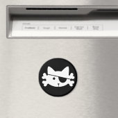 Chat pirate blanc - aimant (In Situ (Lave-vaisselle))