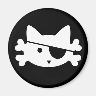 Chat pirate blanc - aimant