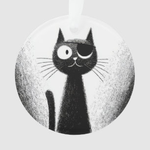 Chat Pirate - Jolie illustration minimaliste de ch