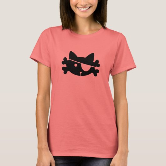 Chat Pirate Noir - T-shirt (Devant)