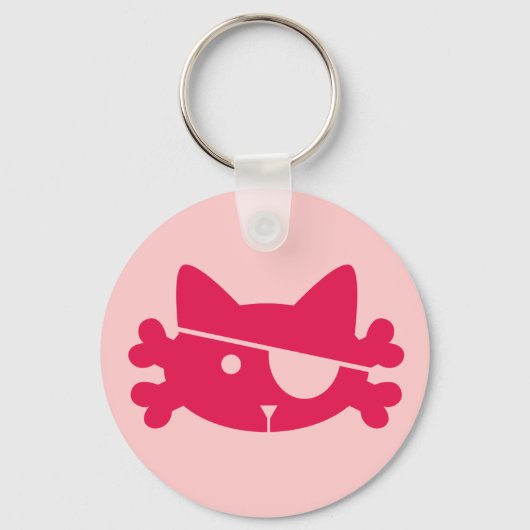 Chat pirate rose - Porte-clés (Recto)