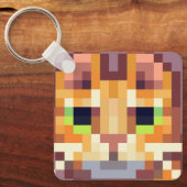 Chat pixelart, Pixel Art, porte-clés  (Recto)