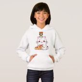 Chat Pizza Kawaii et petit compagnon de pizza Grap (Devant entier)