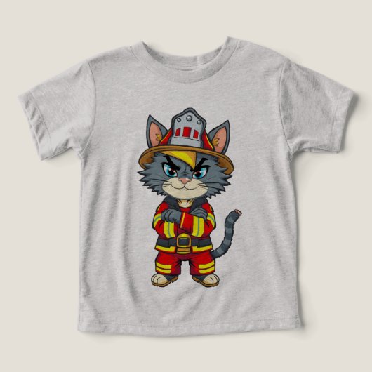 Chat pompier robuste - Style de dessin des années (Design Recto)