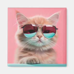 Chat Portant des lunettes de soleil Avion Magnet