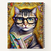 Chat portant des lunettes tenant un livre d'art (Dos)