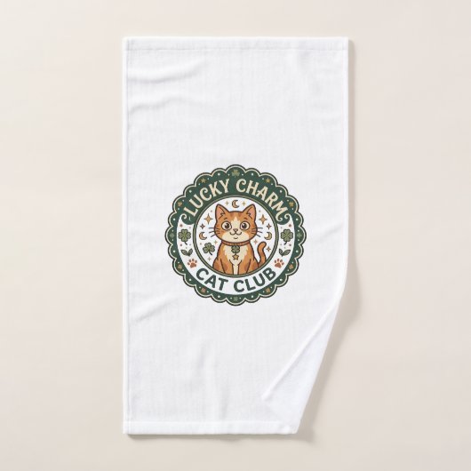 Chat porte-bonheur POD Art Vector - Chat porte-bon (Serviette à main)