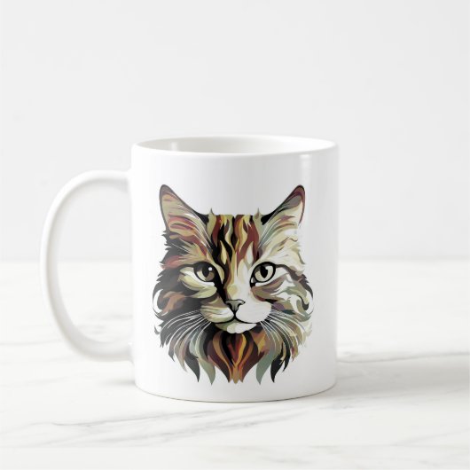 Chat Portrait Art Design Mug (Gauche)