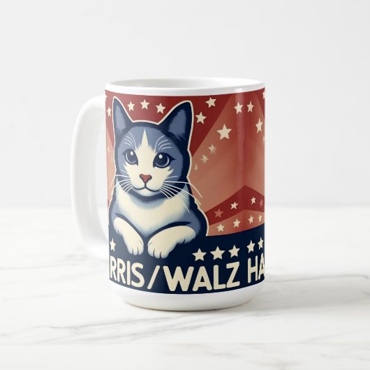 Chat pour Mug de café Harris/Walz (Devant gauche)