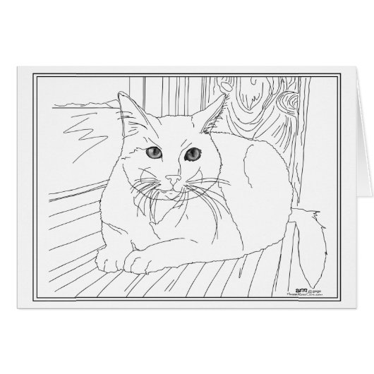 Chat Précieux à la Fenêtre (Devant horizontal)