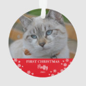 Chat première photo de flocon de Noël (dos)