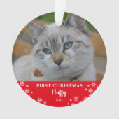 Chat première photo de flocon de Noël (devant)