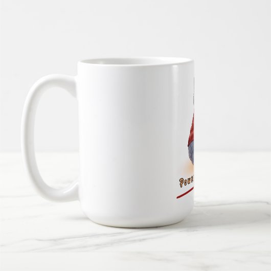 Chat "Propulsé par le Café" Tenant Une Tasse de Ca (Gauche)