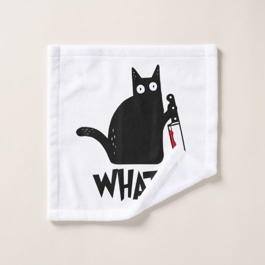 Chat Qu'est-ce que_ Drôle Chat Noir (Gant de toilette)