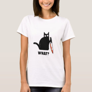 Chat Quoi ? T-shirt Chat Noir Drôle
