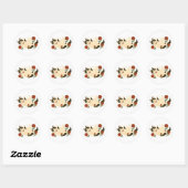 Chat Ragdoll dans des roses Autocollant rond class (Feuille)