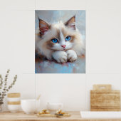 Chat Ragdoll Douce – Impression d'Art Pastel Doux (Cuisine)