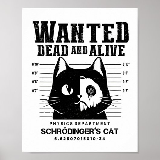 Chat recherché Mort ou Vif Affiche classique (Devant)
