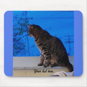 Chat regardant par la fenêtre, tapis de souris per