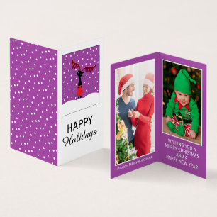 Chat Reindeer, Carte de Noël Photo Famille