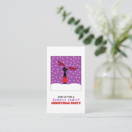 Chat Renne, Invitation Billet de Fête de Noël (Debout devant)