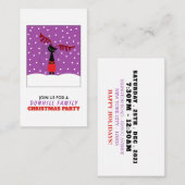 Chat Renne, Invitation Billet Fête de Noël (Devant / Derrière)
