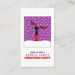 Chat Renne, Invitation Ticket de Fête de Noël