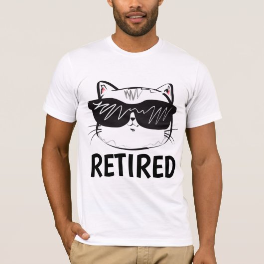 CHAT RETRAITÉ T-SHIRTS FUNNY (Devant)