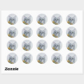 Chat rond avec sticker tournesol (Feuille)