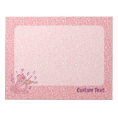 Chat rose avec Bloc-notes violon (Devant)